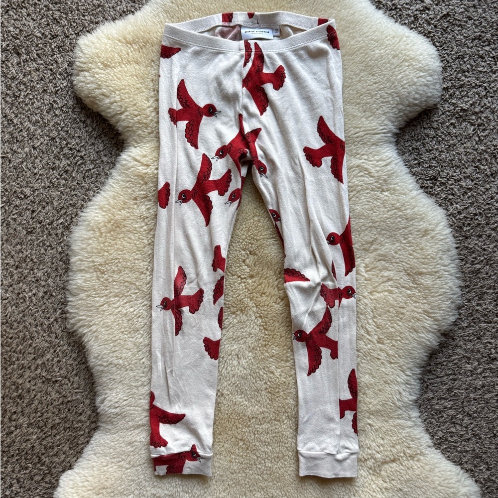Mini Rodini Red Bird Leggings 6-7 (116/122)